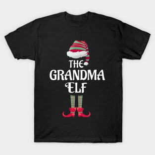 The Grandma Christmas Elf Matching Pajama Family Party Gift T-Shirt